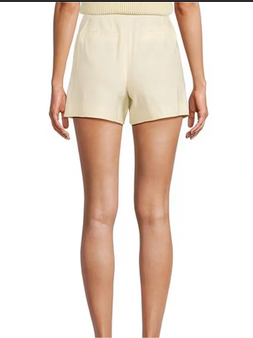 ANTONIO MELANI Cream High-Waist Pleated Shorts
